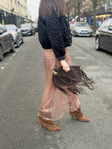 Christin Sequin Skirt - Rose Gold