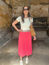 Kaia Midi Skirt - Neon Pink