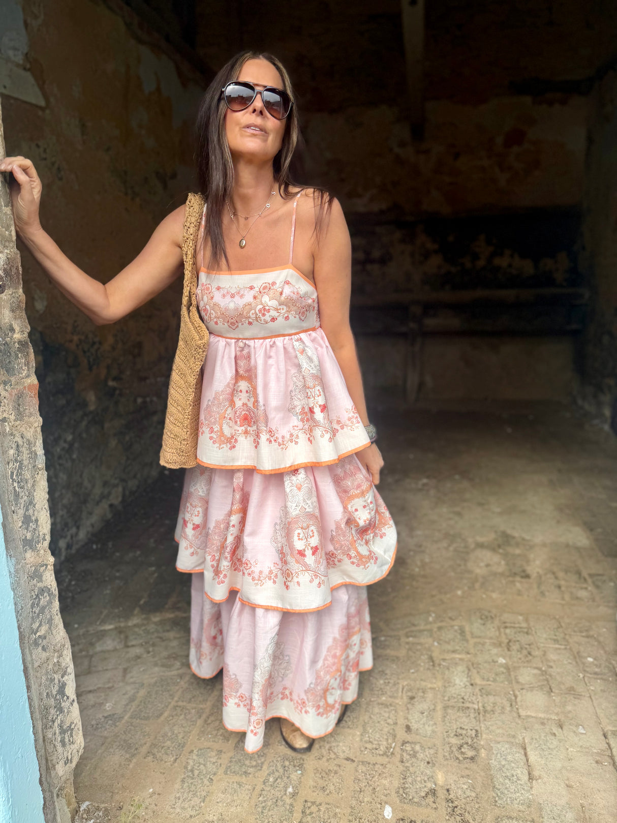 Henrietta Printed Maxi Dress - Pink