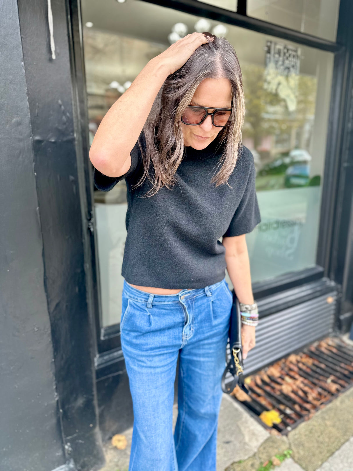 Harriet Short Sleeve knit - Black