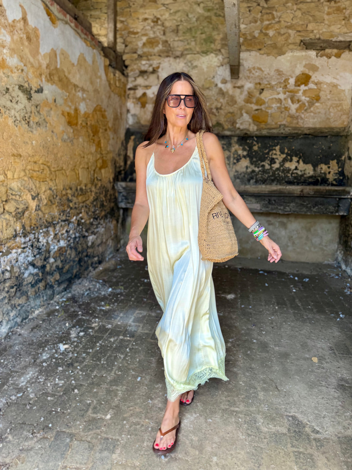 Posie Slip Dress - Lemon