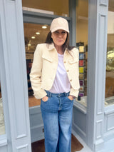 Verity Sequin Cropped Jacket - Ecru