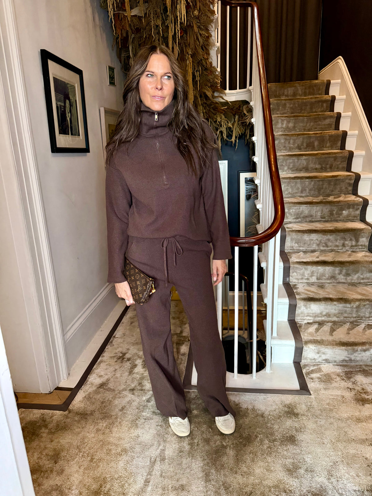 Farah Knitted Jogger - Choc