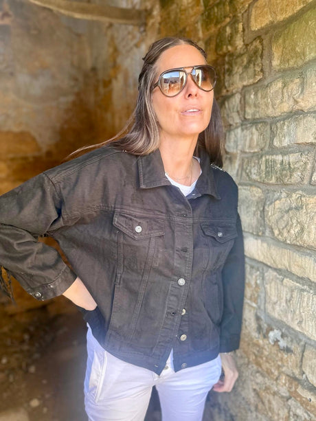 Chaqueta vaquera negra Dallas
