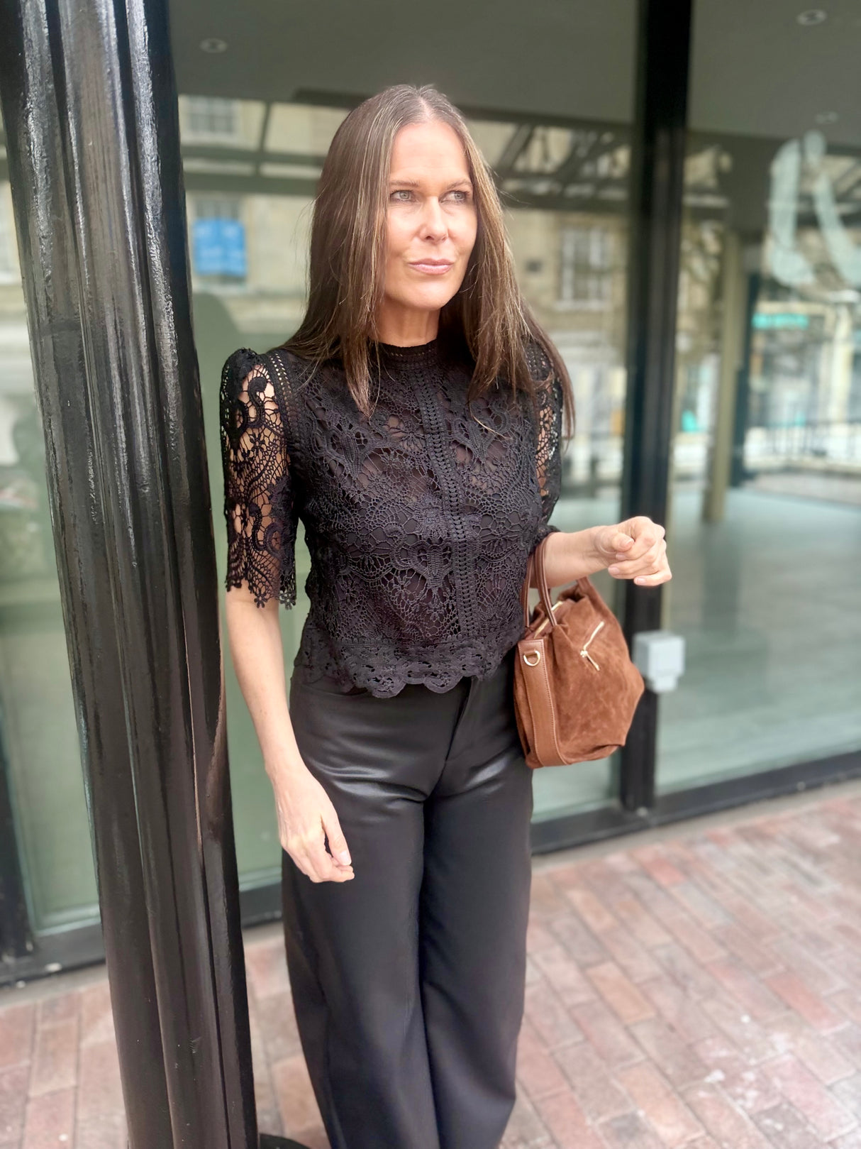 Raquel Crochet Blouse - Black