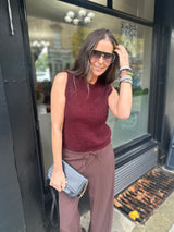 Bubblegum Crew Neck Vest - Cherry