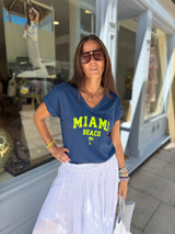 Miami Tee - Navy/Neon