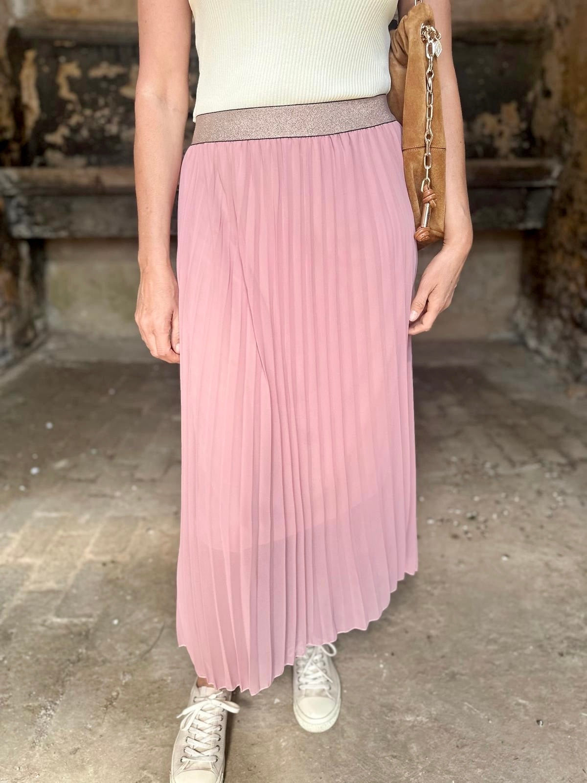 Kaia Midi Skirt - Rose Pink