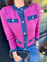 Dune Knitted Jacket - Magenta