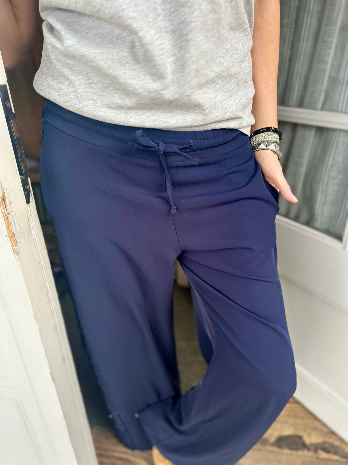 Pantalón Tempest - Azul marino con lentejuelas azul marino