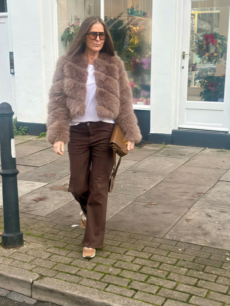 Crush Wide Leg Jean - Chocolate