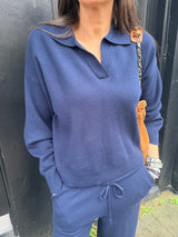 Temper Polo Knit - Navy