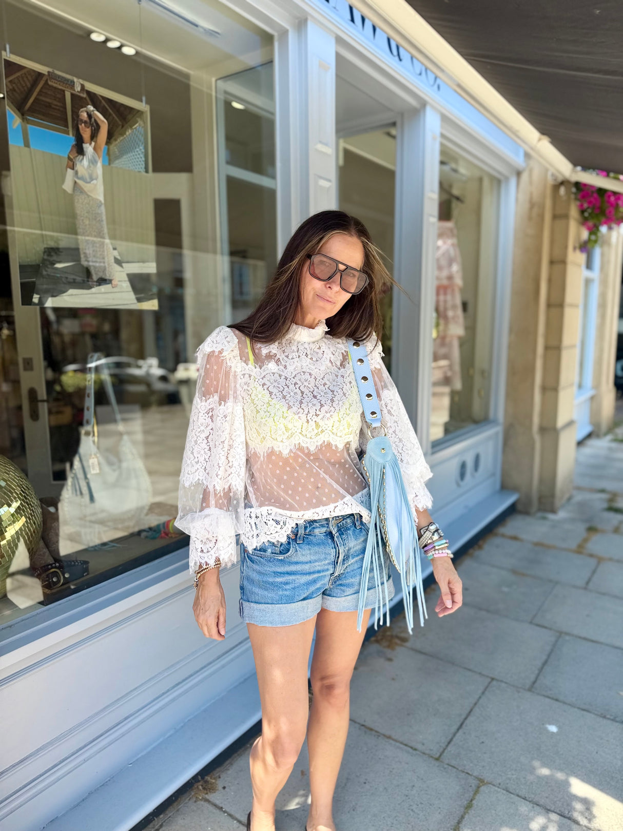Nicole Sheer Lace Blouse