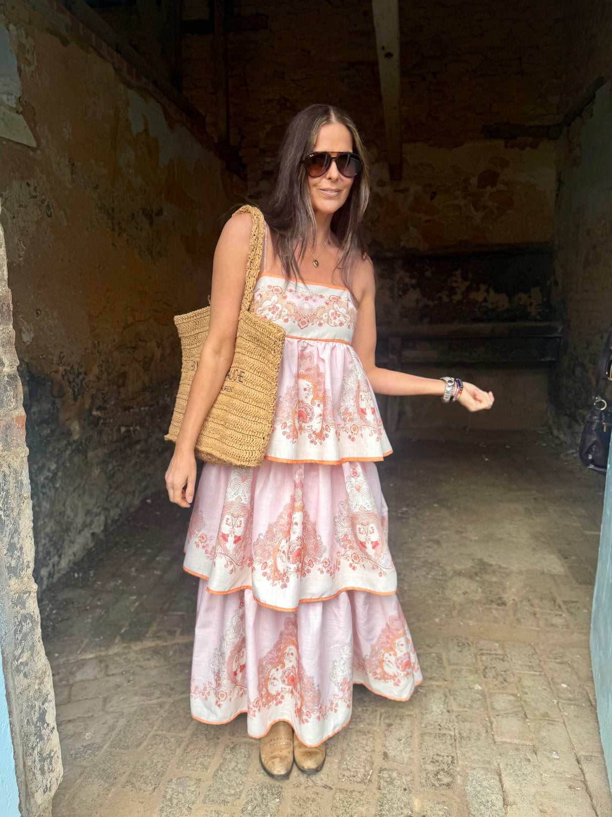 Henrietta Printed Maxi Dress - Pink