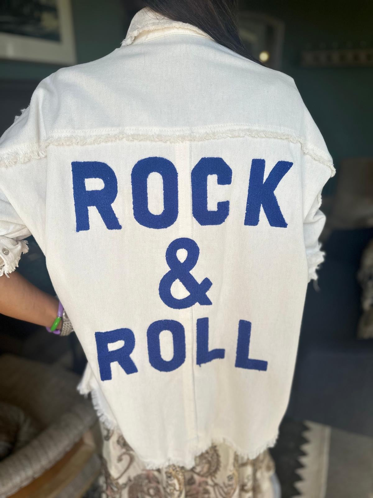 Chaqueta Rock &amp; Roll - Blanca/Azul
