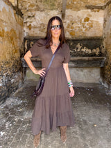 Noa Lightweight Maxi Dress - Chocolate