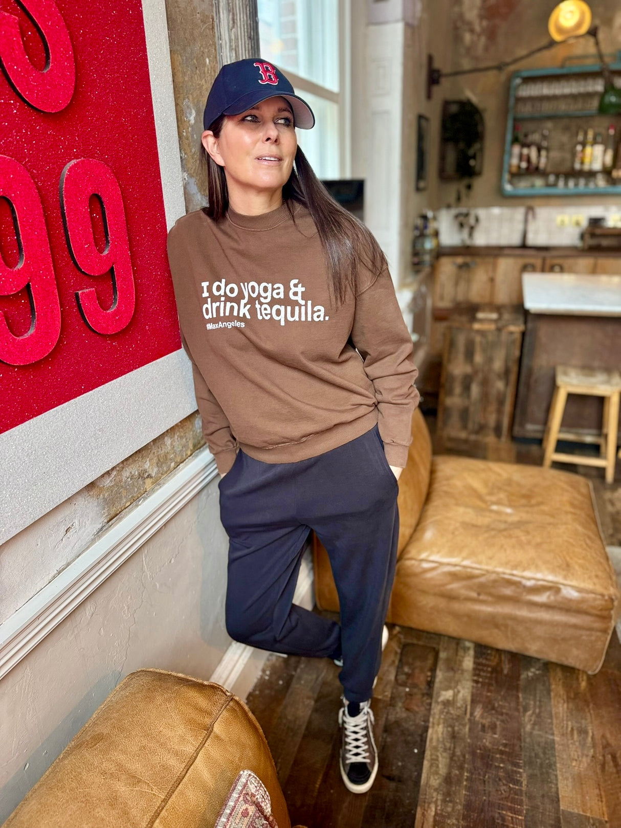 Sudadera Yoga &amp; Tequila - Chocolate