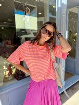 Lara Stripe Tee - Neon