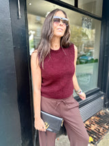 Bubblegum Crew Neck Vest - Cherry