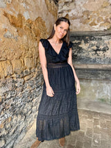 Carter Crochet Maxi Dress - Black