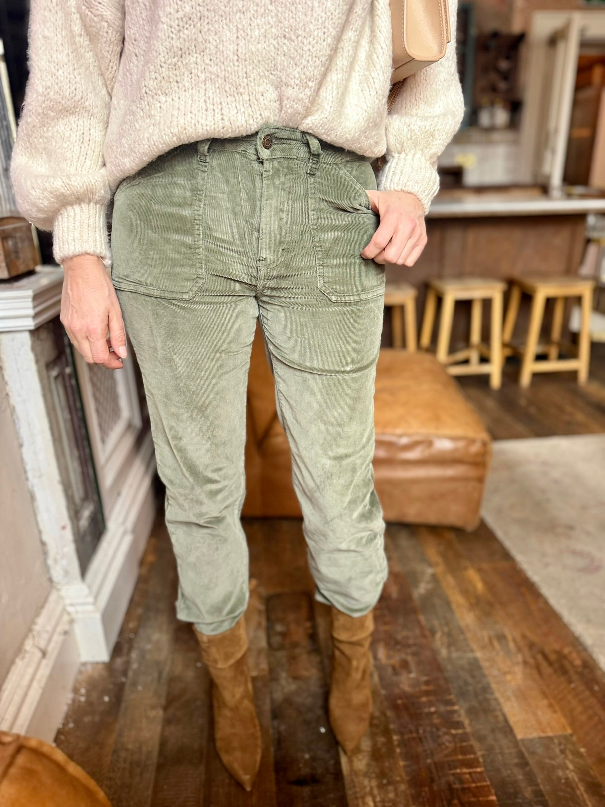 Pantalón de pana Flora - Caqui
