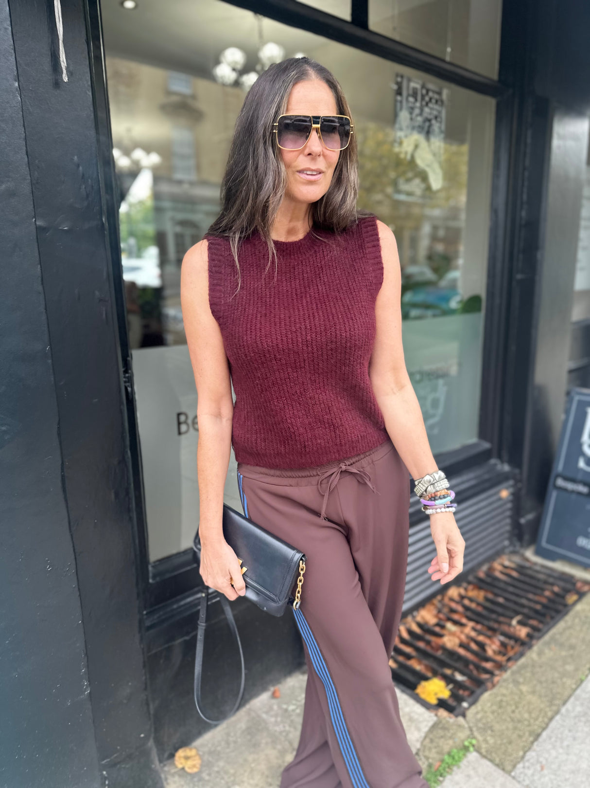 Bubblegum Crew Neck Vest - Cherry