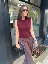 Bubblegum Crew Neck Vest - Cherry