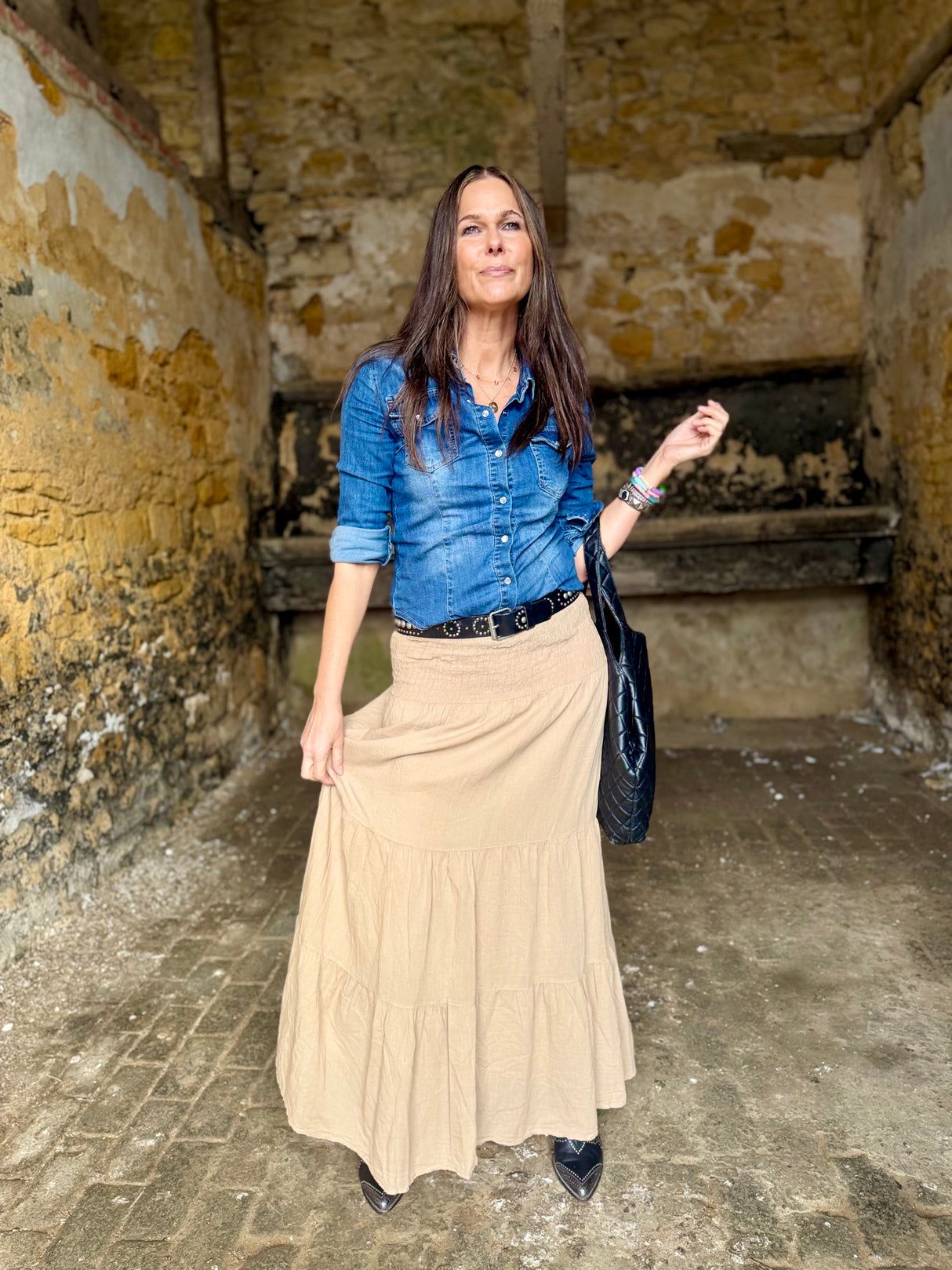 Tatiana Tiered Skirt - Caramel