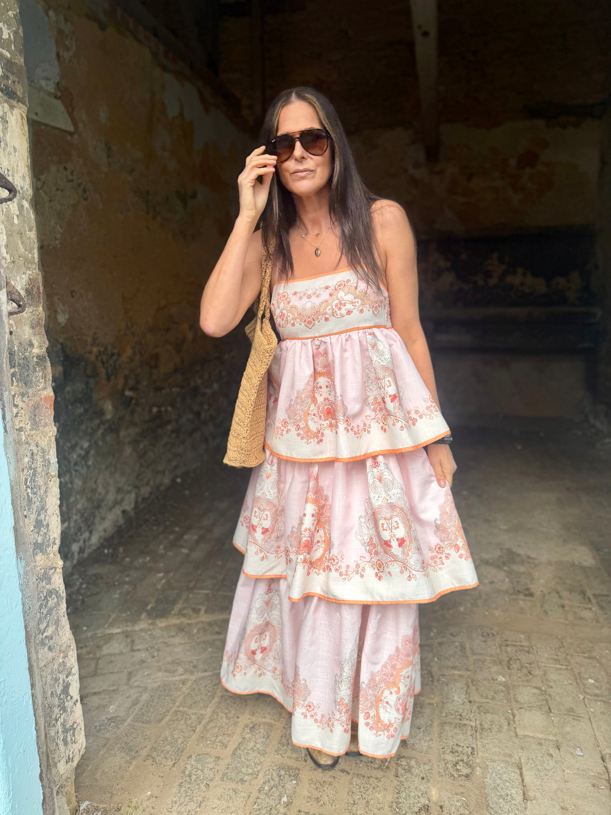 Henrietta Printed Maxi Dress - Pink