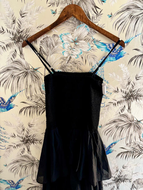 Lilou Ruffled Maxi Dress - Black