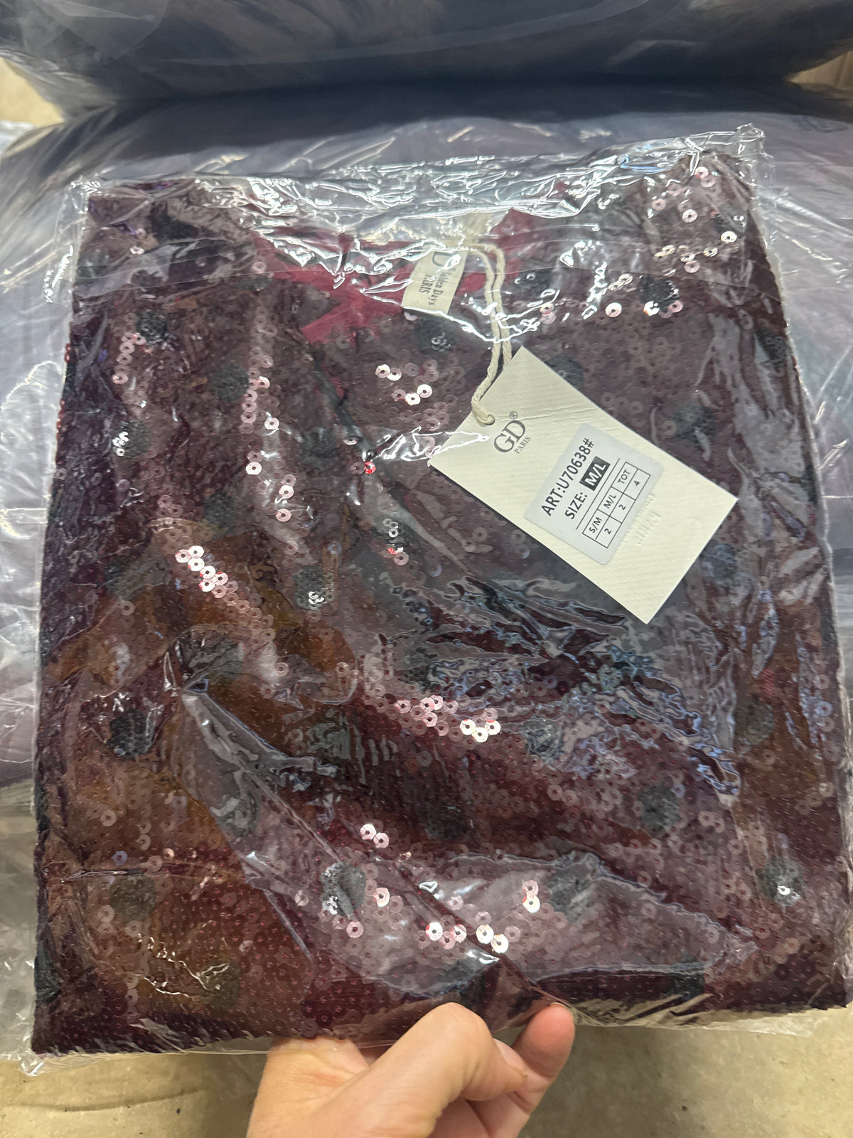 Delta Sequin Top Wine