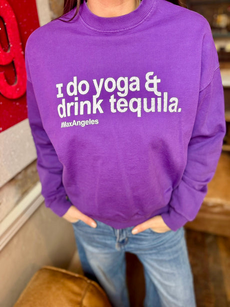 Sudadera Yoga &amp; Tequila - Morada
