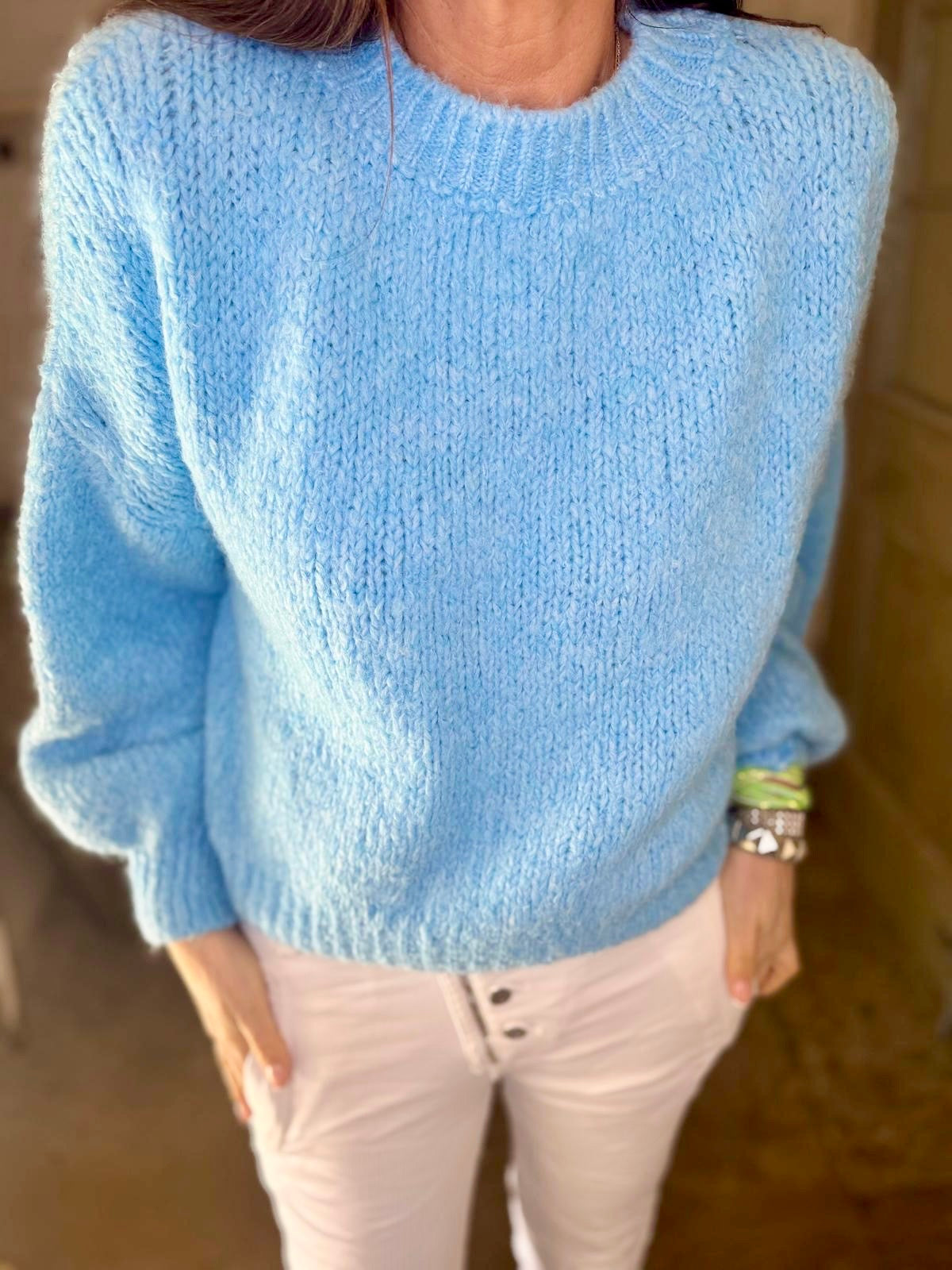 Jersey de punto de manga ancha Arlo - Aqua