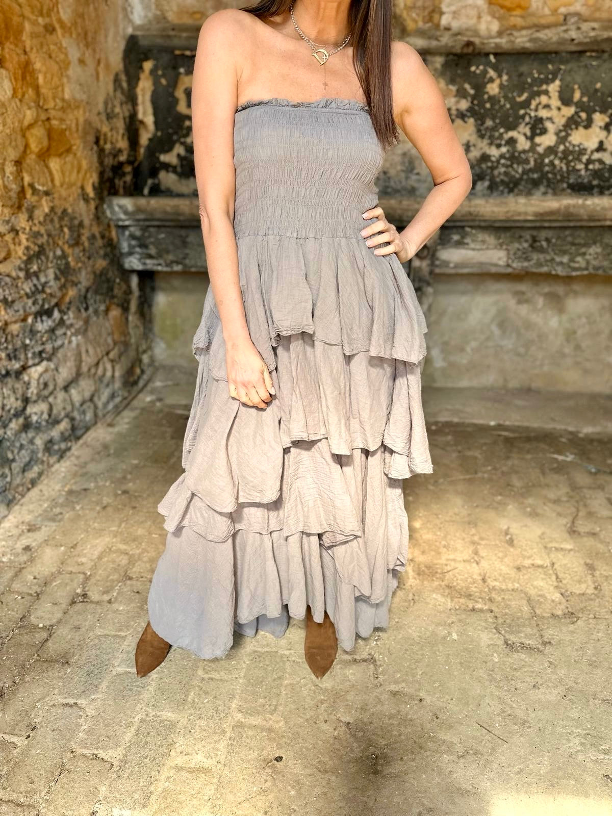 Laurie Ruffle Maxi Dress - Sage