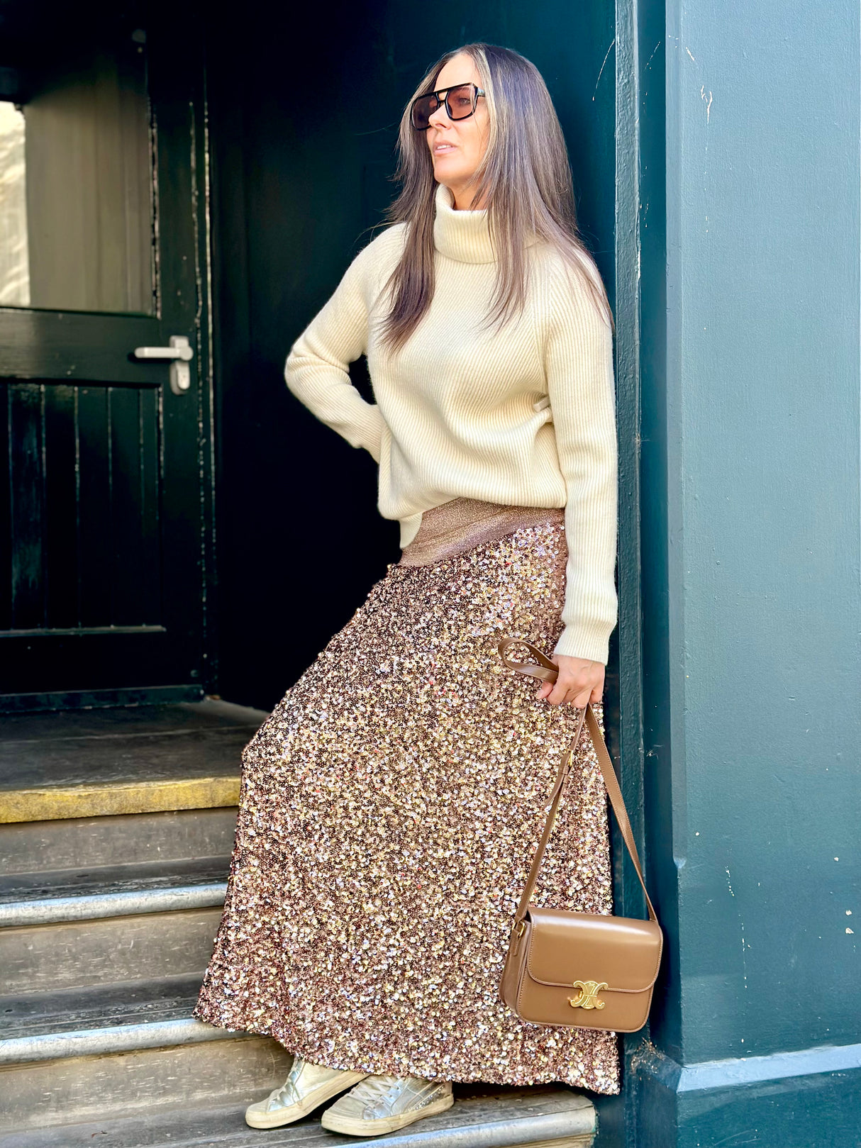 Seline Sequin Skirt - Rose Gold