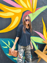 Slouchy LS Top - Black