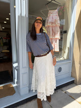White Lace Midi Skirt