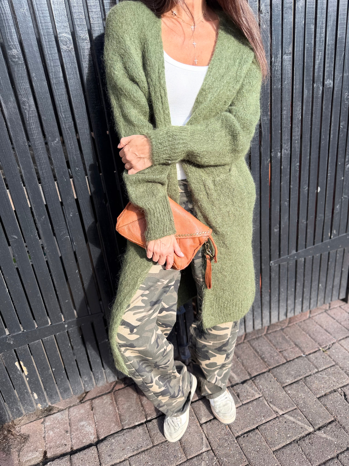 Diane Long Cardigan - Khaki