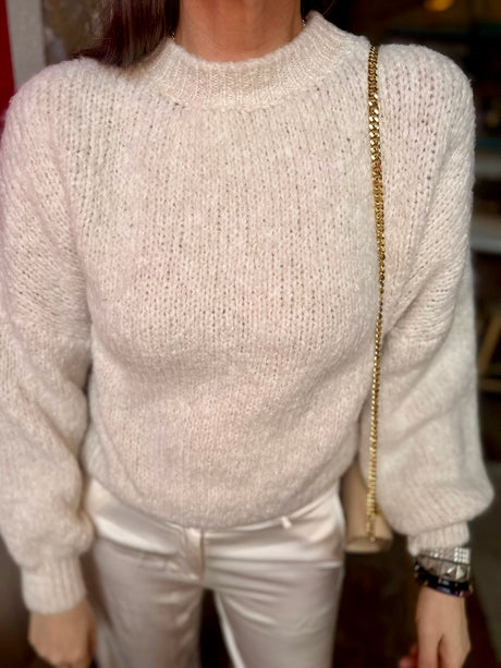 Jersey de punto de manga ancha Arlo - Crema