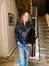 Cleo Faux Leather Jacket - Black