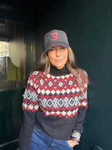 Yule Printed Turtleneck -  Black