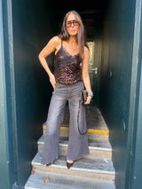 Harley Lace Sequin Cami - Chocolate