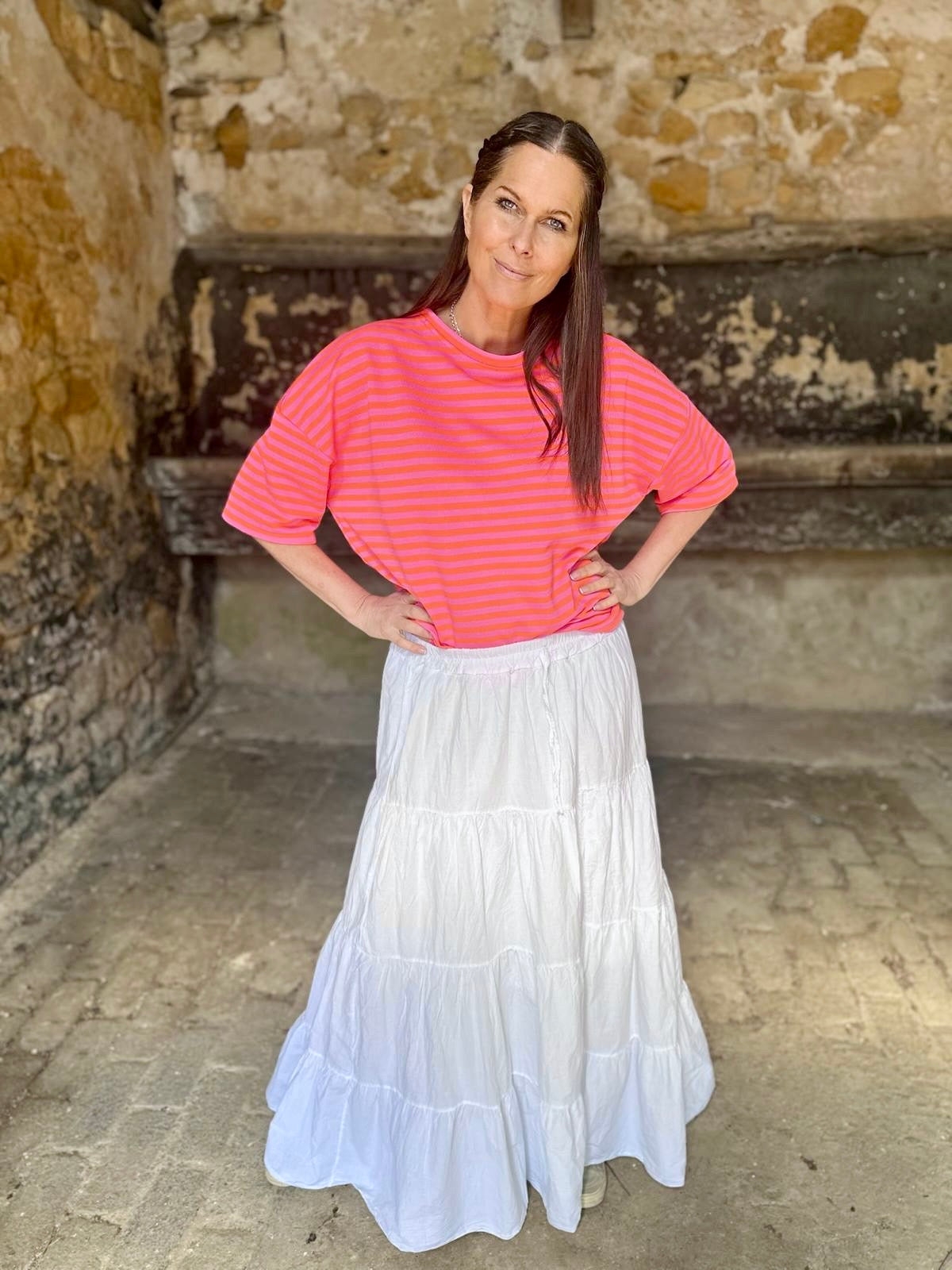Amber Maxi Skirt - White