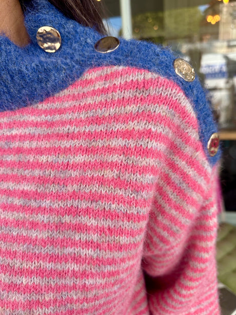 Alaia Knit with Buttons - Blue