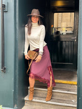 Edith Satin Lace Skirt