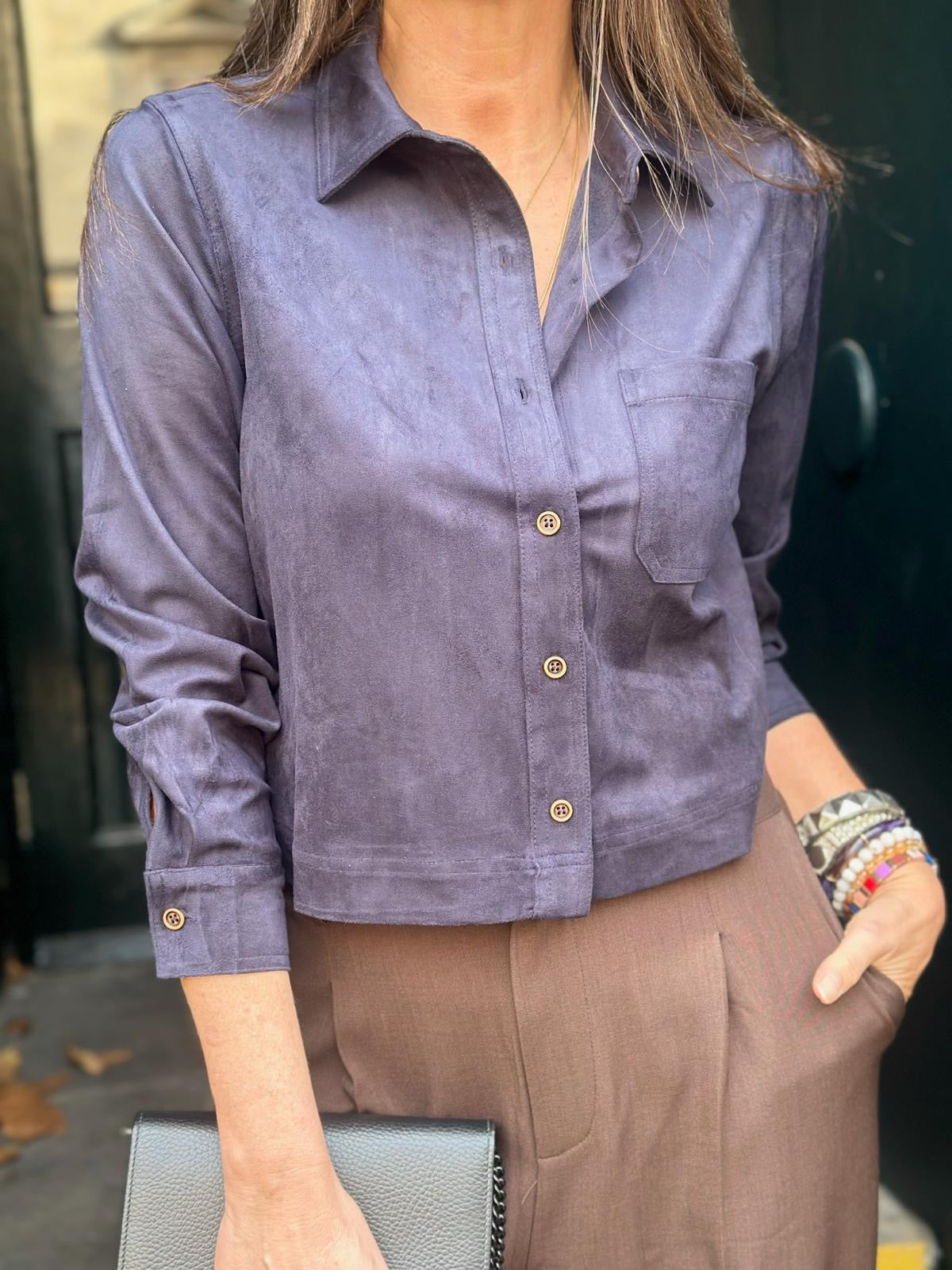 Sable Suede Effect Shirt