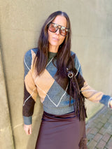 Diamond Long Sleeve Knit