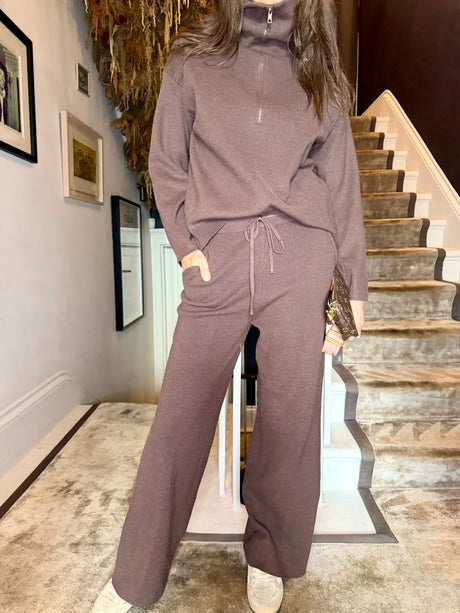 Farah Knitted Jogger - Choc