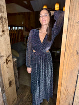 Vestido largo metalizado Denise