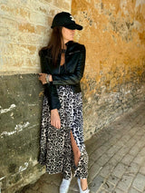 Falda con estampado animal de nieve - Gris